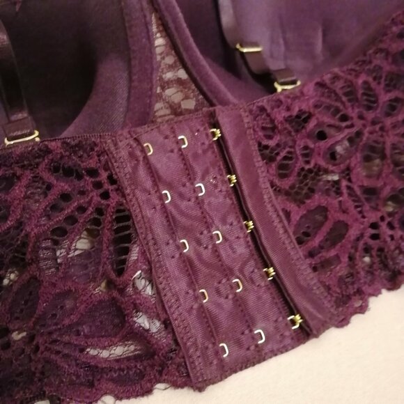 Soft & Sexy Longline Purple Lace Push-Up Bra, 34D, BNWT - Picture 3 of 8